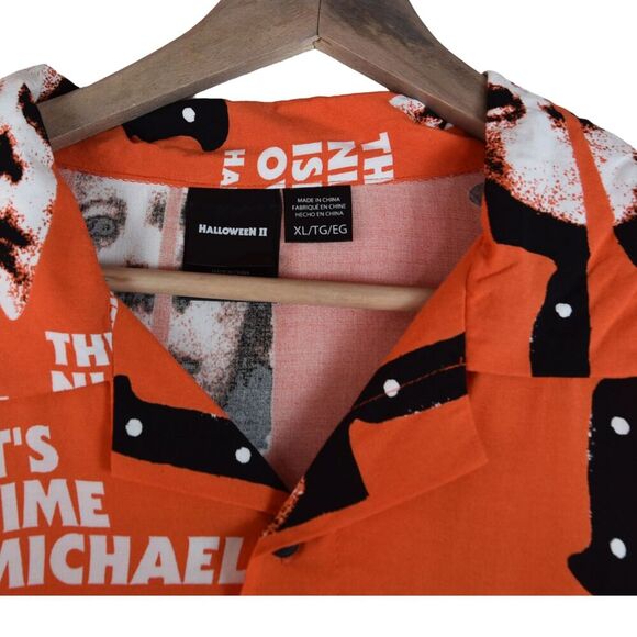 Halloween 2 Men's Button-Up Graphic Print Shirt Size XL Horror Classic - Picture 5 of 7